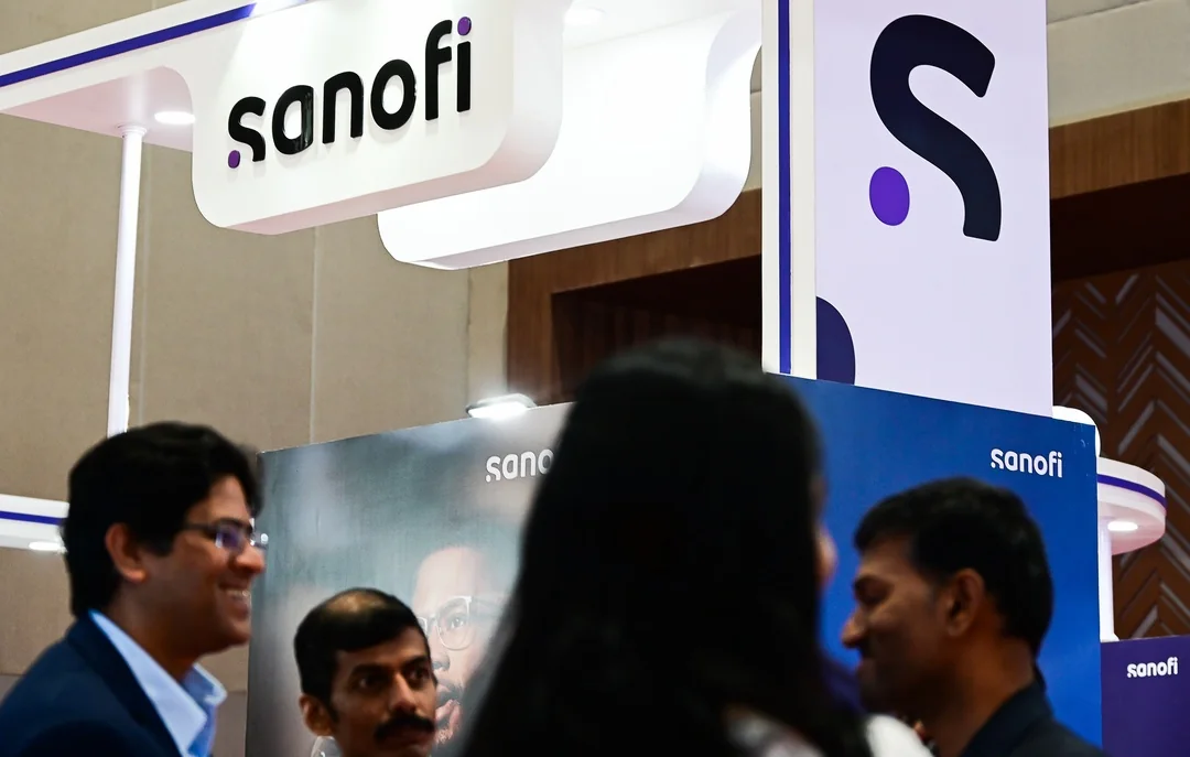 Visitors gather at the Sanofi exhibition space at BioAsia 2026.